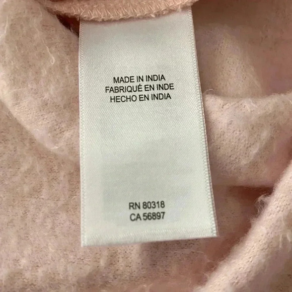 🆕 Lucky Brand Heart Print Oversized Side-Split Sweatshirt Blush Pink S🆕 - Picture 7 of 11